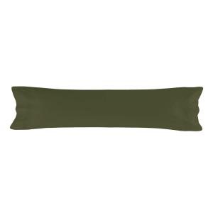 Taie d'oreiller 100% Coton Olive verte 45x155 cm