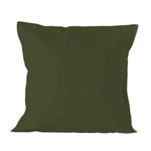 Taie d'oreiller 100% Coton Olive verte 80x80 cm