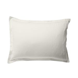 Taie d'oreiller 50x70 blanc ivoire en percale de coton