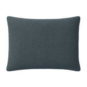 Taie d'oreiller 50x70 cm Gaze de Coton Lavé Bleu Pétrole