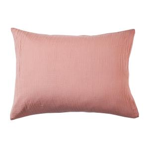 Taie d'oreiller 50x70 en gaze de coton rose poudré