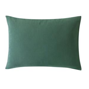 Taie d'oreiller 50x70 en gaze de coton vert céladon