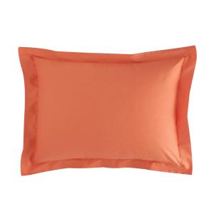 Taie d'oreiller 50x70 orange en percale de coton