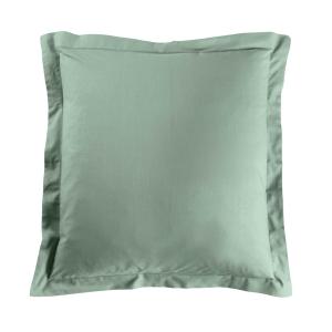 Taie d'oreiller 57 fils vert sauge 63x63cm