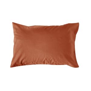 Taie d'oreiller 75% coton 25% lin 50 x 70 cm terracotta
