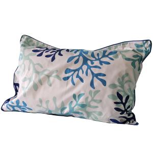 Taie d'oreiller bleue en percale de coton 50x70cm