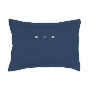 Taie d'oreiller brodée en coton Bleu Nuit 50x70cm
