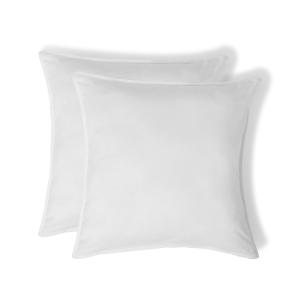 Taie d'oreiller brodée (x2) coton lavé blanc 65x65