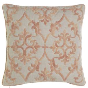 Taie d'oreiller carré brodé rose 50x50x1cm