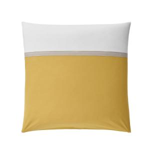 Taie d'oreiller carrée bicolore en coton 65x65