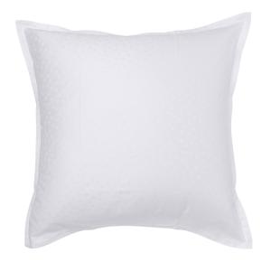Taie d'oreiller carrée  jacquard pois et rayures  blanc 64…