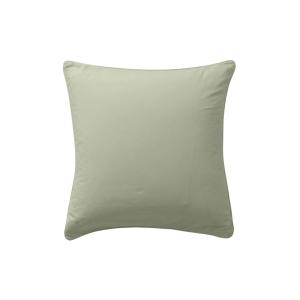 Taie d'oreiller carrée pur coton lavé bio uni vert 64x64