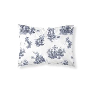 Taie d’oreiller en coton 100 % 200 fils bleu 65x65 cm