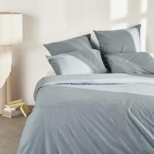 Taie d'oreiller en coton bleu 63x63