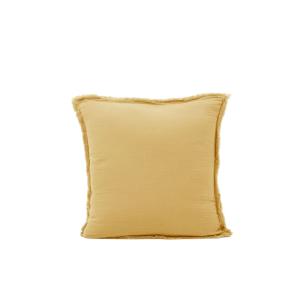 Taie d'oreiller en coton jaune 40x40 cm