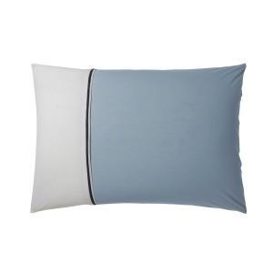 Taie d'oreiller en coton turquoise et blanc 50 x 70