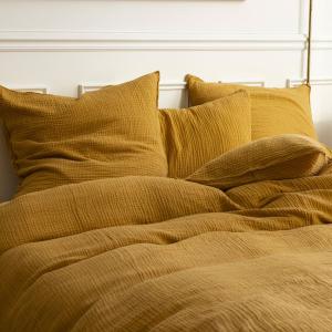 Taie d'oreiller en gaze de coton 65x65cm Rhum