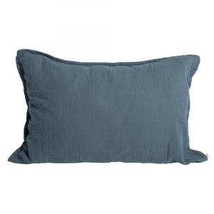 Taie d'oreiller en gaze de coton bleu 65x65