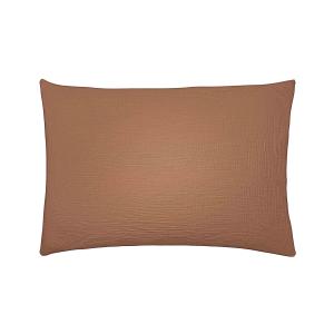 Taie d'oreiller en gaze de coton marron 50x75