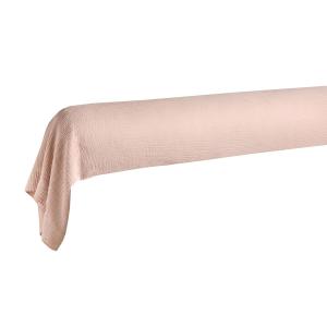 Taie d'oreiller en gaze de coton rose thé 45 x 190 cm