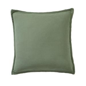 Taie d'oreiller en gaze de coton vert 65 x 65 cm