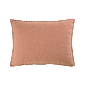 Taie d'oreiller en  lin lavé rose