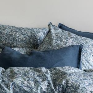 Taie d'oreiller en percale de coton 50x70cm Bleu Nuit/célad…