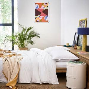 Taie d'oreiller en percale de coton blanc 85 x 210 cm