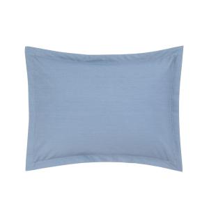 Taie d'oreiller en percale de coton bleu 30 x 40 cm