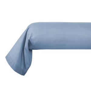 Taie d'oreiller en percale de coton bleu 85 x 210 cm