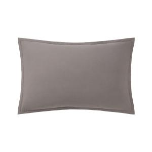 Taie d'oreiller en percale de coton gris 50 x 75 cm