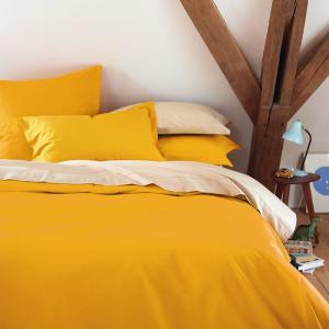 Taie d'oreiller en percale de coton orange 85 x 210 cm