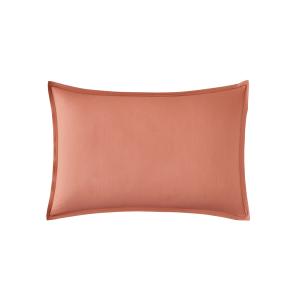 Taie d'oreiller en percale de coton rose corail 50x70
