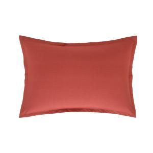 Taie d'oreiller en percale de coton rouge 60 x 70 cm