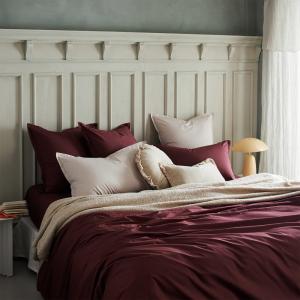 Taie d'oreiller en percale de coton violet 50 x 75 cm
