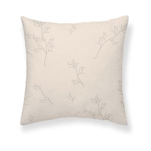 Taie d'oreiller en popeline de coton 300 fils beige 65x65 cm