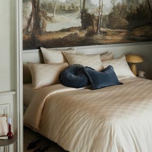 Taie d'oreiller en satin de coton ecru 60 x 70 cm