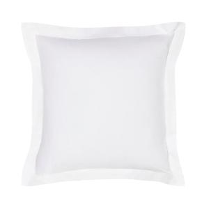 Taie d'oreiller finition volant uni coton  63x63 cm Blanc