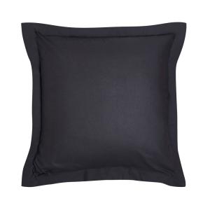 Taie d'oreiller finition volant uni coton  63x63 cm Noir