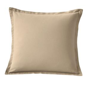 Taie d'oreiller flanelle de coton beige 63x63 cm