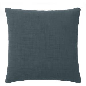 Taie d'oreiller gaze de coton bleu petrole 65x65 cm