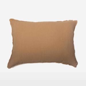 Taie d'oreiller gaze de coton cannelle 50X70 CM