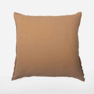 Taie d'oreiller gaze de coton cannelle 65X65 CM