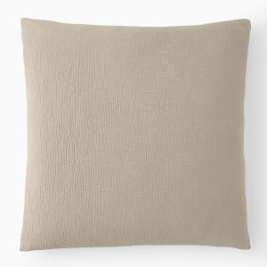Taie d'oreiller gaze de coton ecru naturel 65x65 cm
