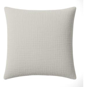Taie d'oreiller gaze de coton gris glacier 65x65 cm