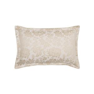 Taie d'oreiller imprimée en jacquard de coton beige 50x75