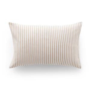 Taie d’oreiller jacquard en coton à rayures beige 45x125 cm…