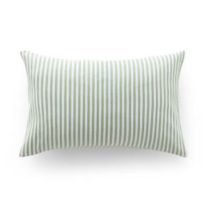Taie d’oreiller jacquard en coton à rayures vert 45x110 cm…