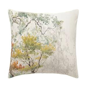 Taie d'oreiller lavé percale de coton beige 63x63 cm