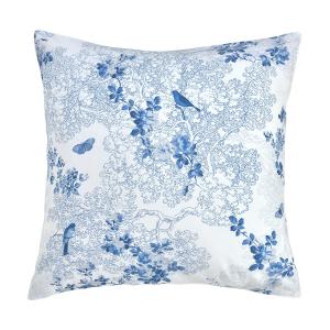 Taie d'oreiller  percale de coton 80 fils/cm² bleu 63x63 cm